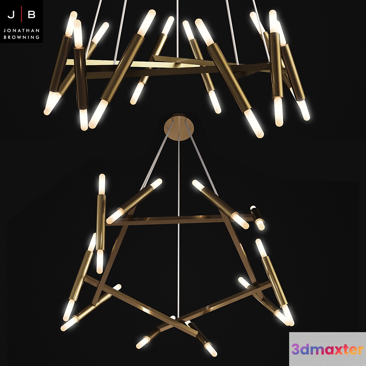 CHANDELIER PENTAGONE LE PETITE JONATHAN BROWNING 3D Max