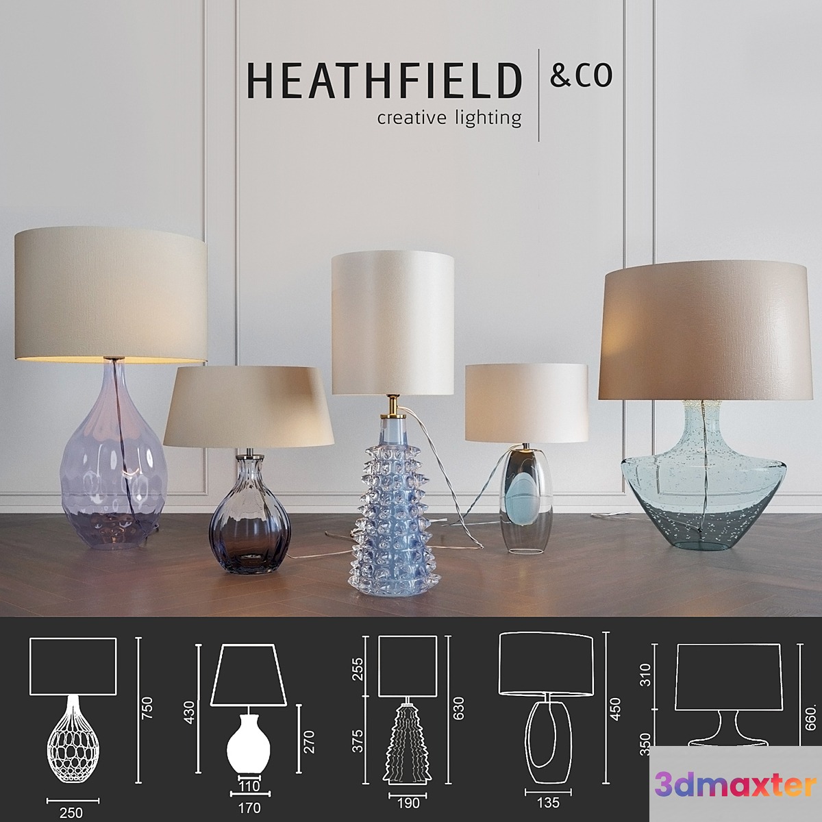 Heathfield & Co_Table Lamps_BLUE_Set 3