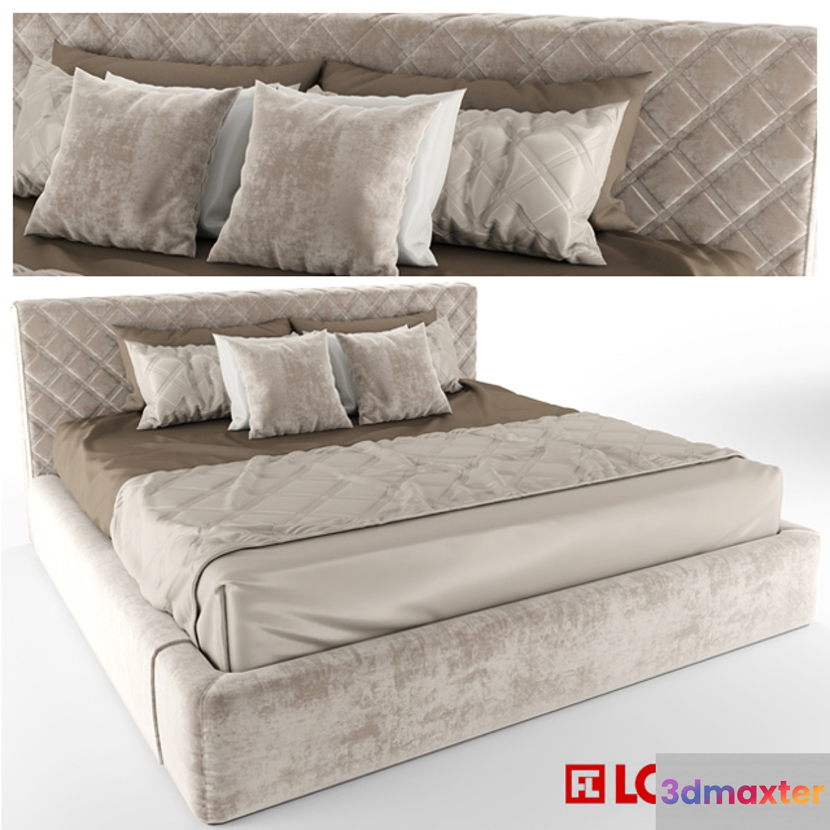 LONGHI-HELMUT BED 3D Max