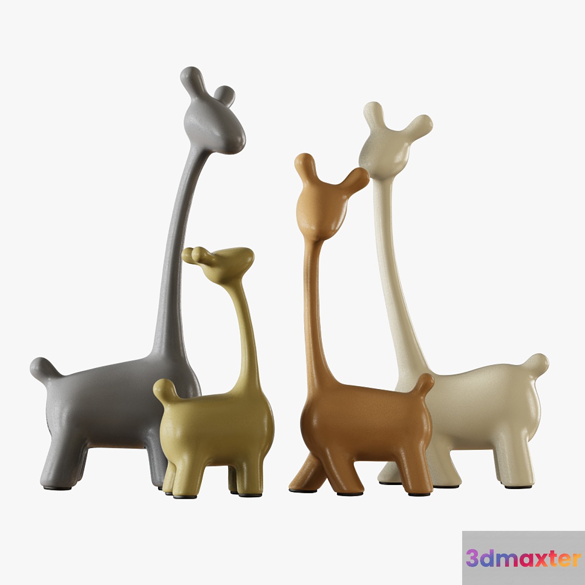 Figurines a family of deer 3D Max