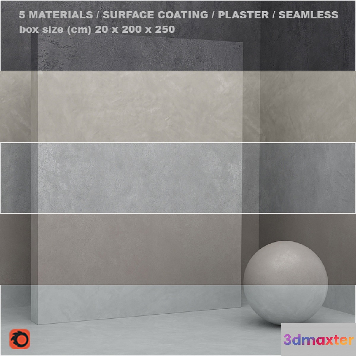 5 materials (seamless) - stone plaster - set 20