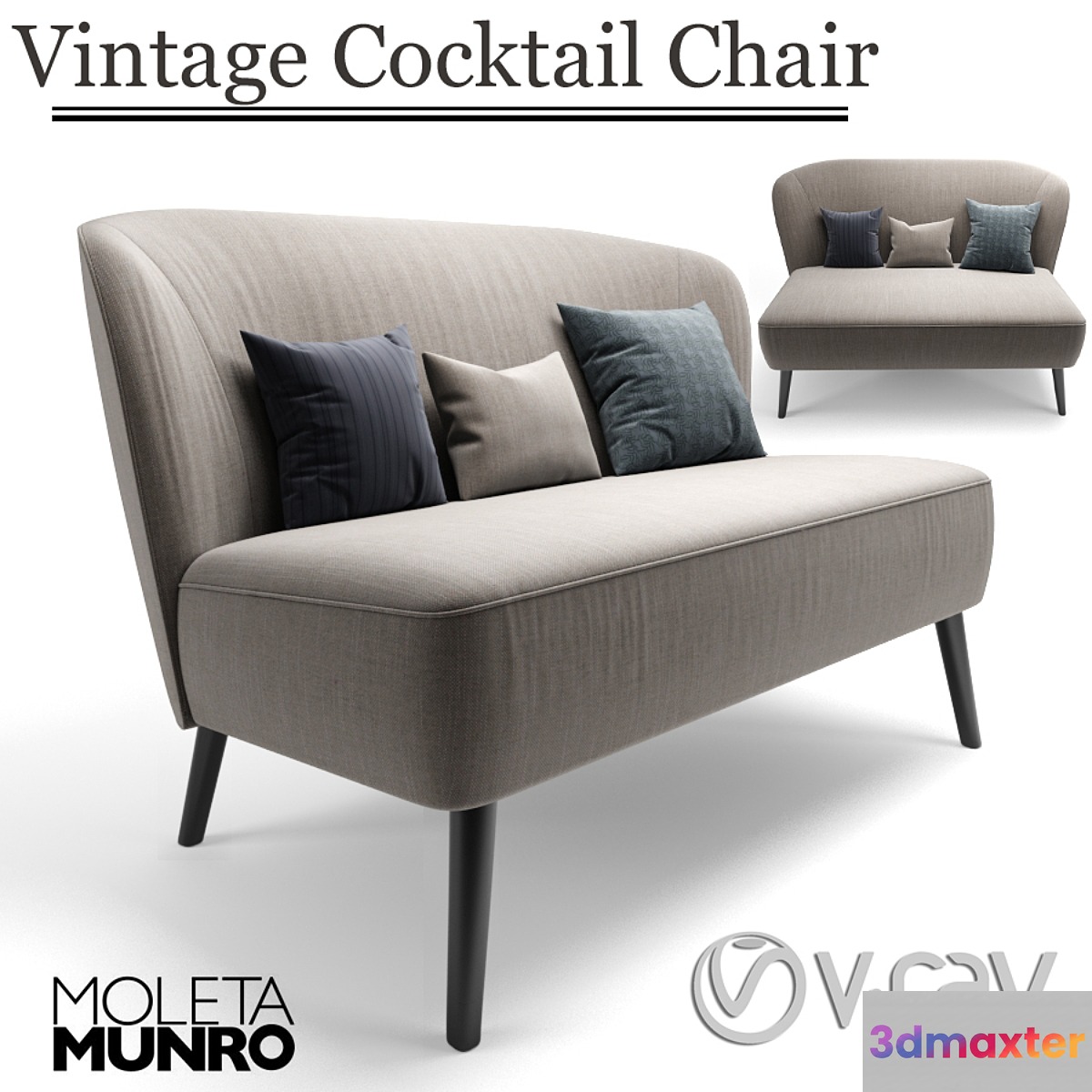 Vintage Cocktail Sofa With Pillow