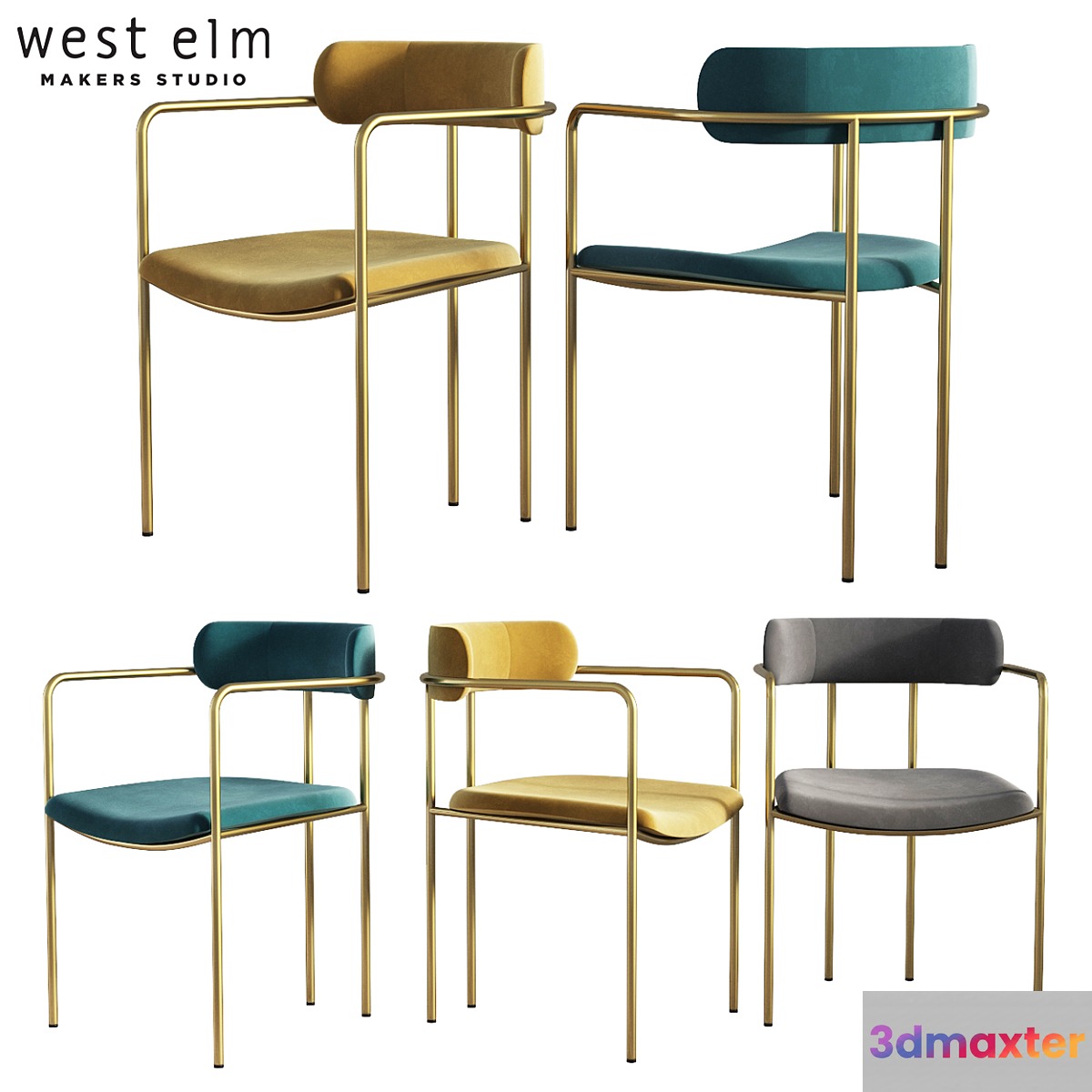 Dining Chair Lenox West Elm 3D Max