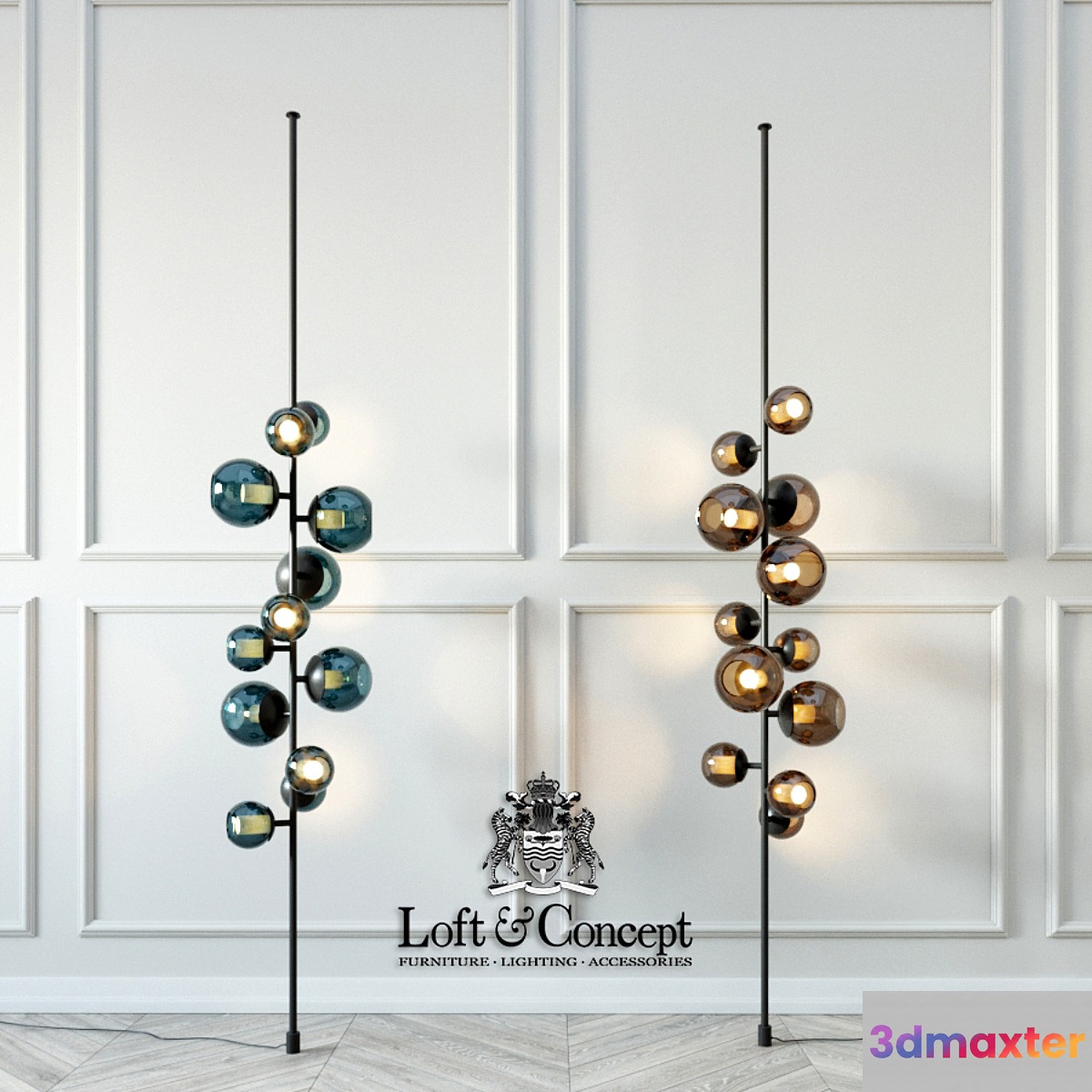 Last night totem floor lamp designed by damien langlois-meurinne in 2013 3D Max