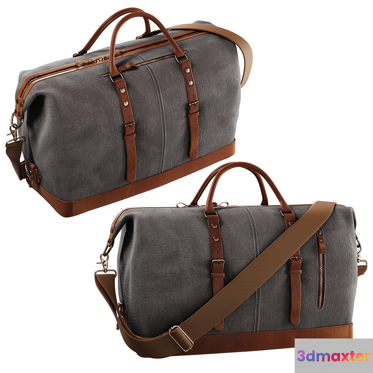 S-ZONE Trim Travel Tote Duffel Shoulder Handbag Weekend Bag - No.3