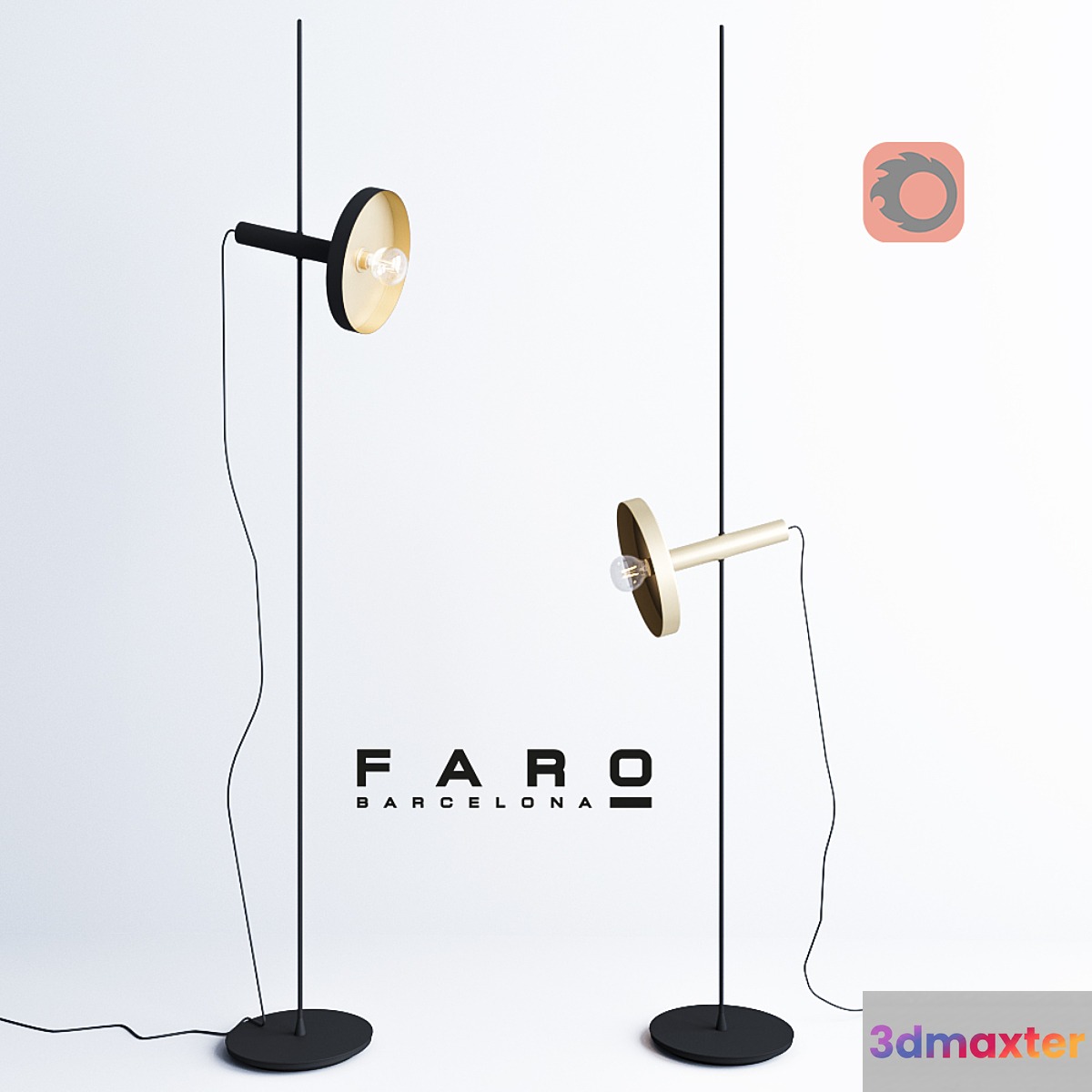 WHIZZ Satin gold and black portable lamp