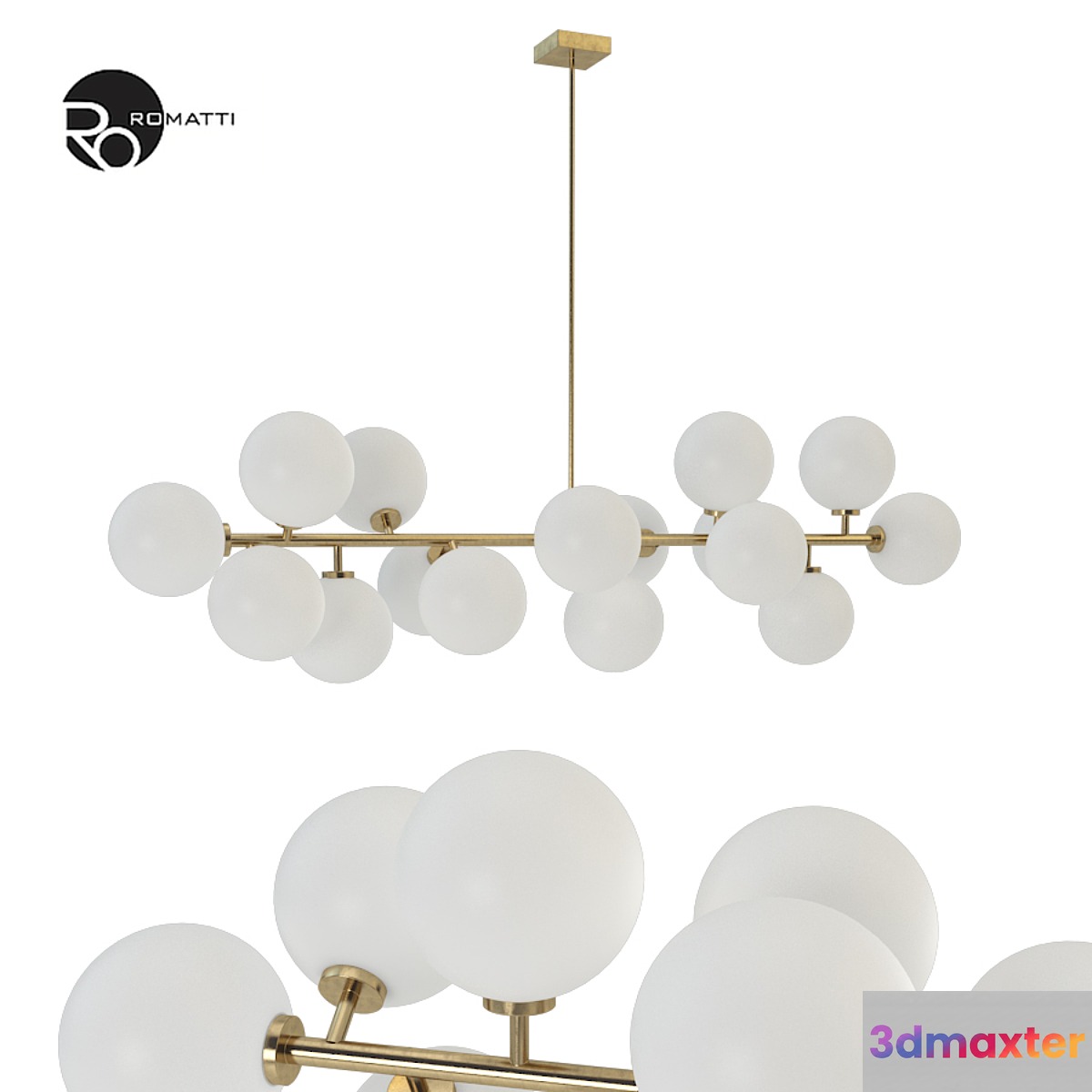 Chandelier Inflora 16 plafonds 3D Max