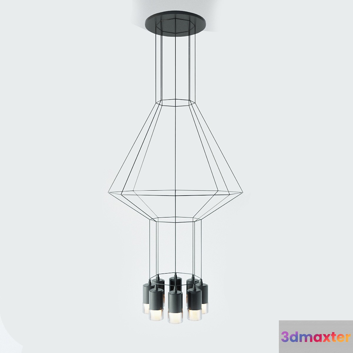 Suspended lamp wireflow freeform 0307 led suspension lamp 3D Max