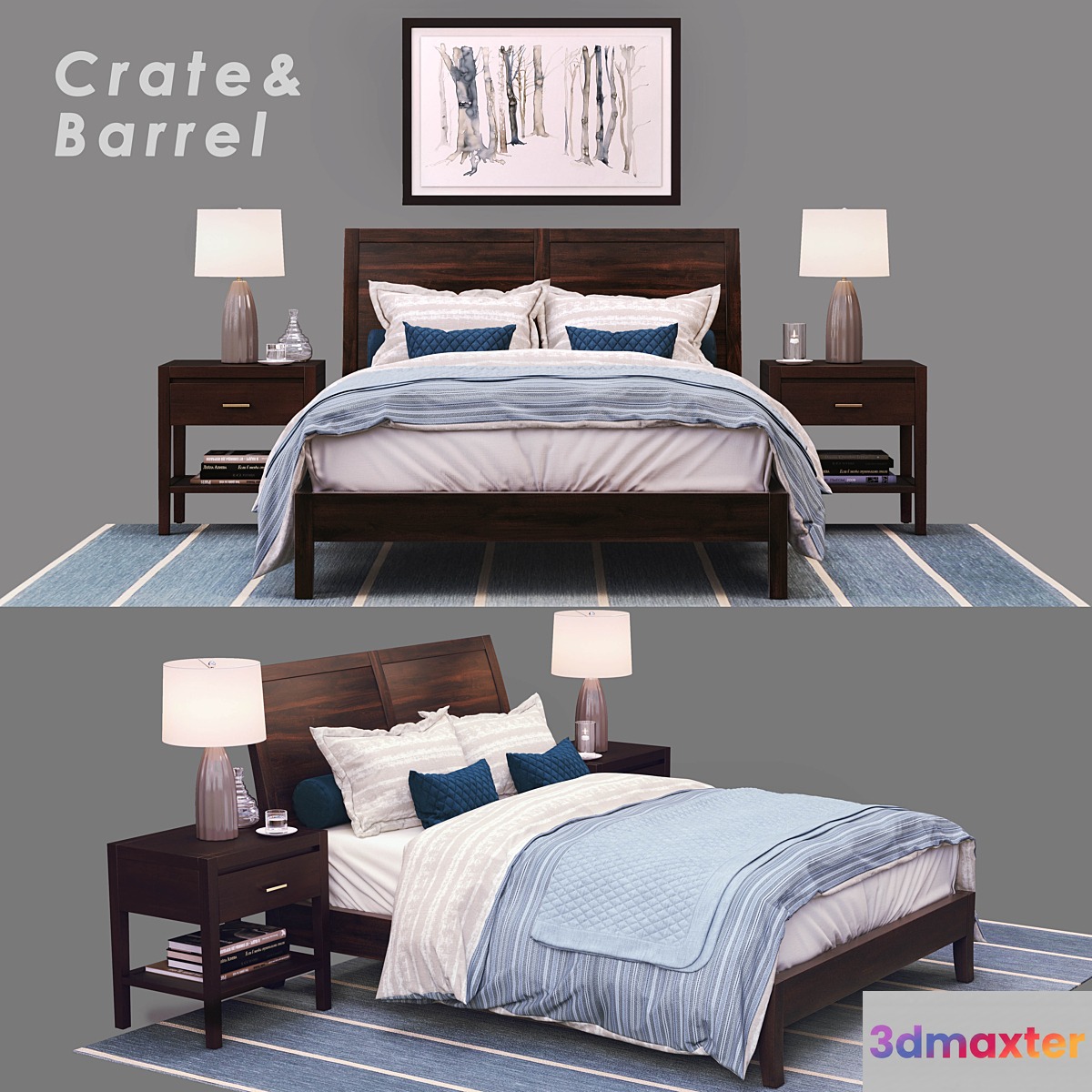 Bed - Crate & Barrel _ Dawson Clove Queen Sleigh Bed - No.2
