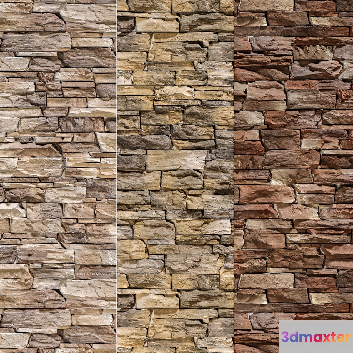 Stone Walls set 4 3D Max
