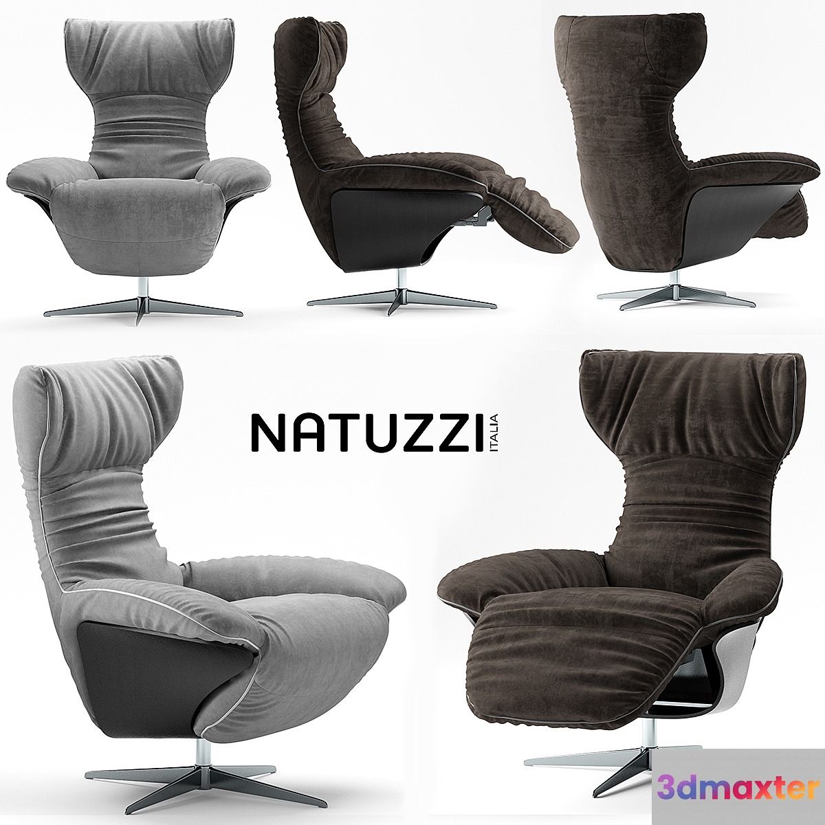 Armchair natuzzi ilia 3D Max