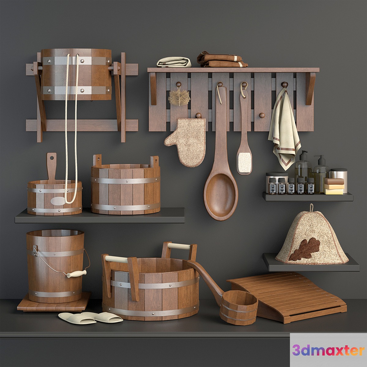 Set for sauna_02 3D Max