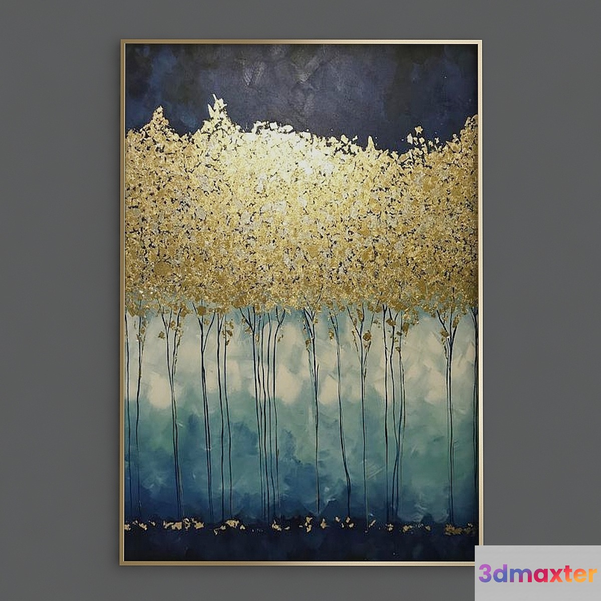 Wall Art Gold Painting 3D Max