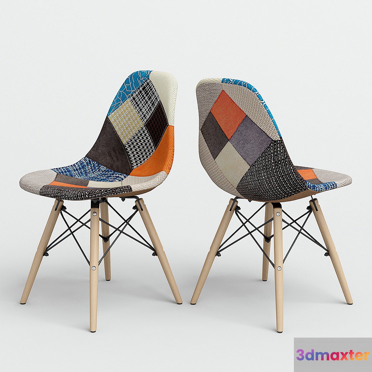 Chair Eames Style DSW Patchwork. 3D Max