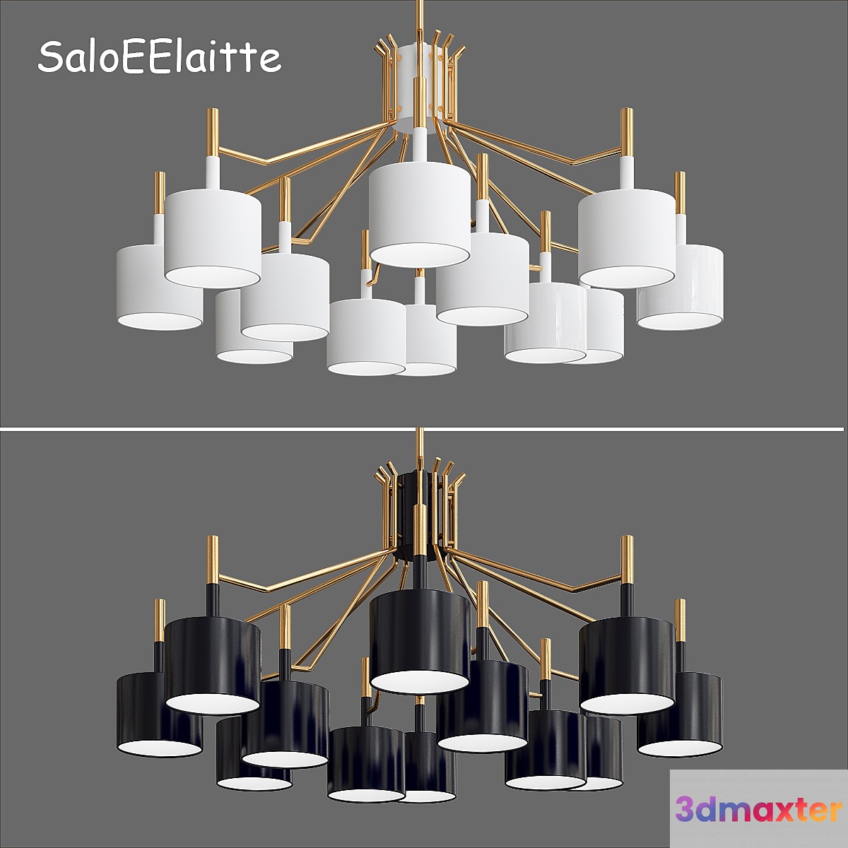 BlackWhite Shades Living Room Led Pendant Chandelier