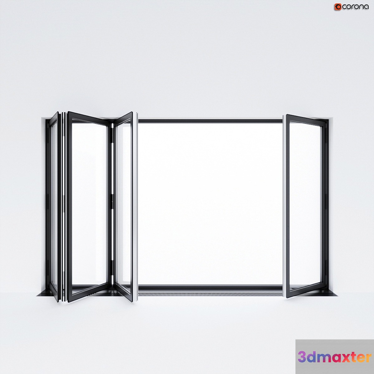 Sliding aluminum window accordion (door) - No.2 3D Max
