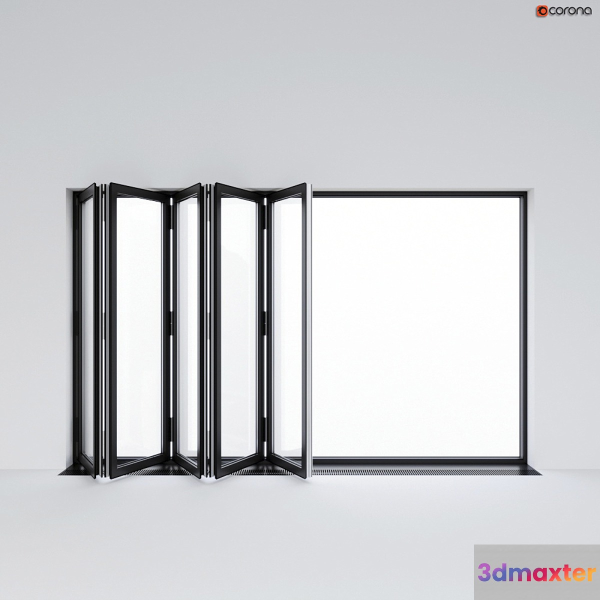 Sliding aluminum window accordion (door) 3D Max