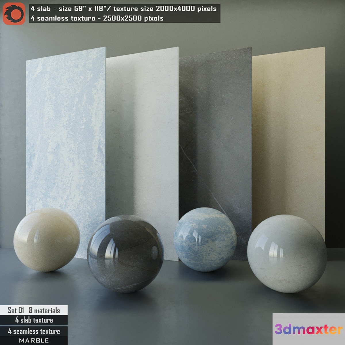Marble slab & Seamless texture Set 01