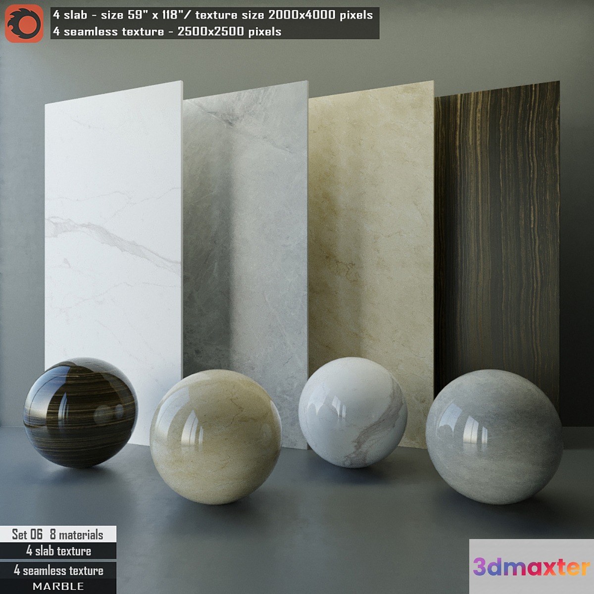 Marble slab & Seamless texture Set 06