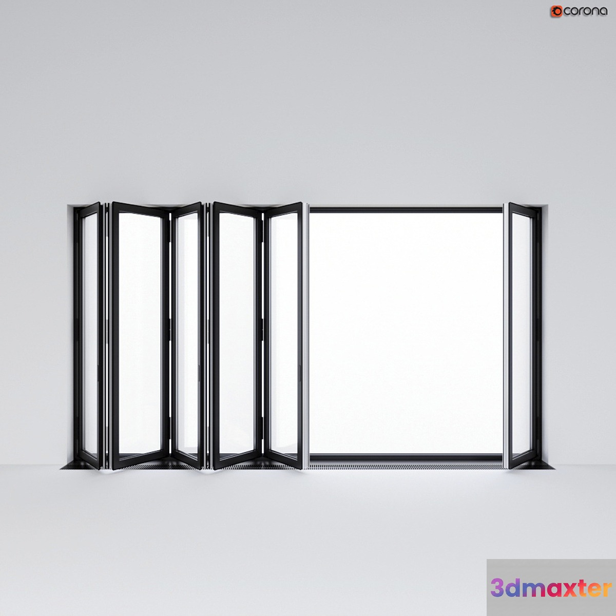 Sliding aluminum window accordion (door) 3D Max
