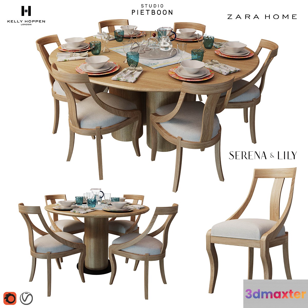 Dining set 1 3D Max