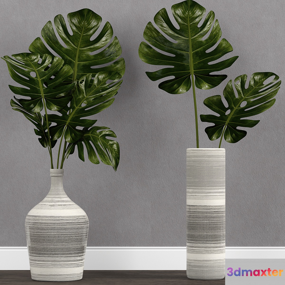 Monstera leaf in vase