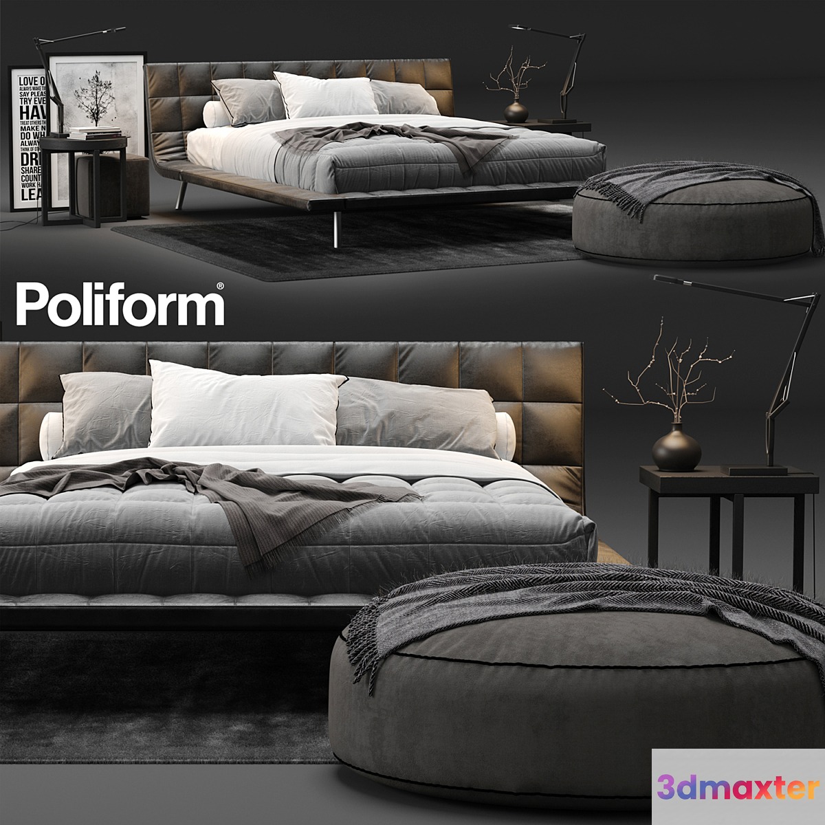 Poliform Onda Bed 3D Max