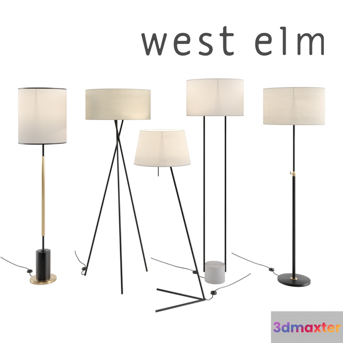 Floor lamps west elm set_2 3D Max