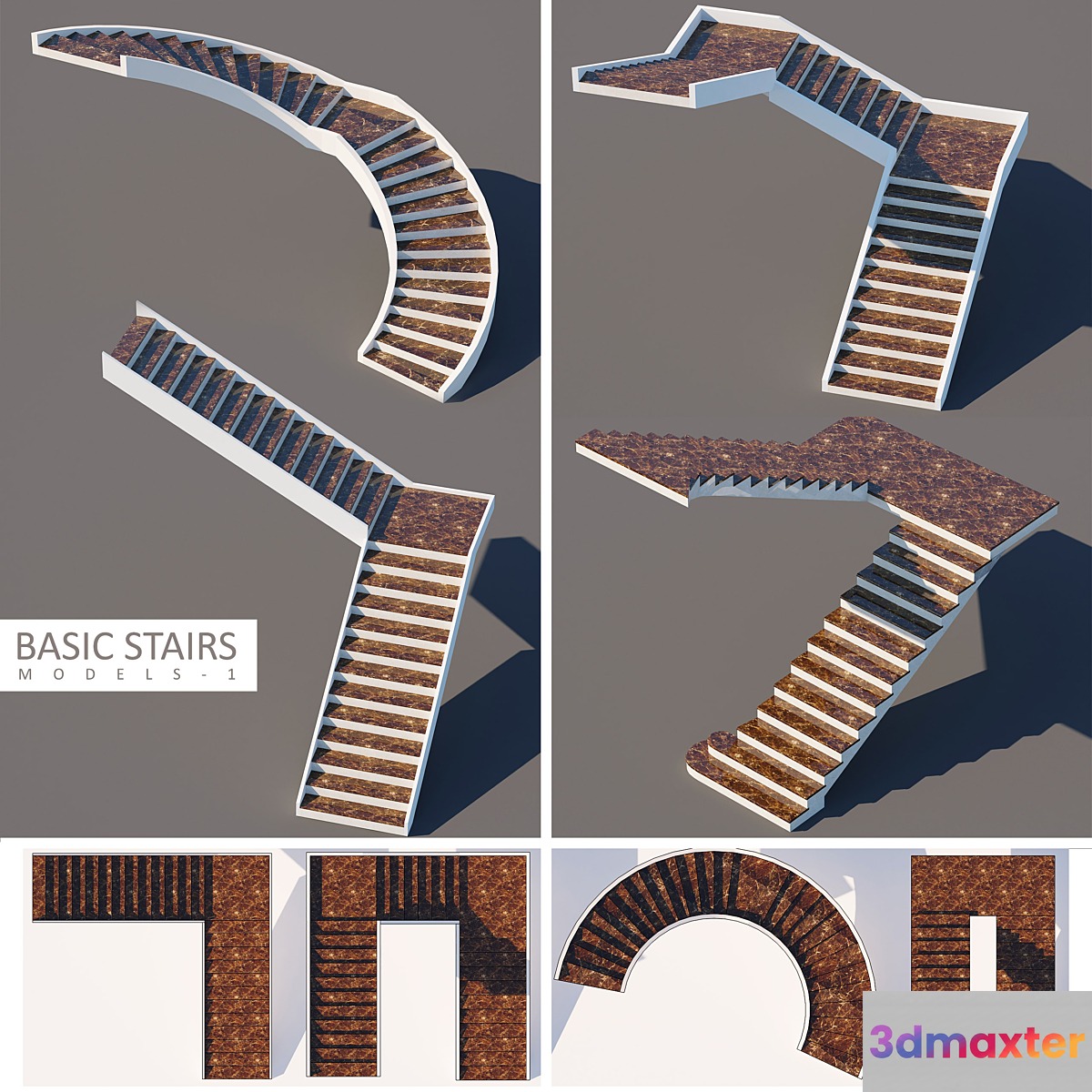 BASIC STAIRS 1 3D Max