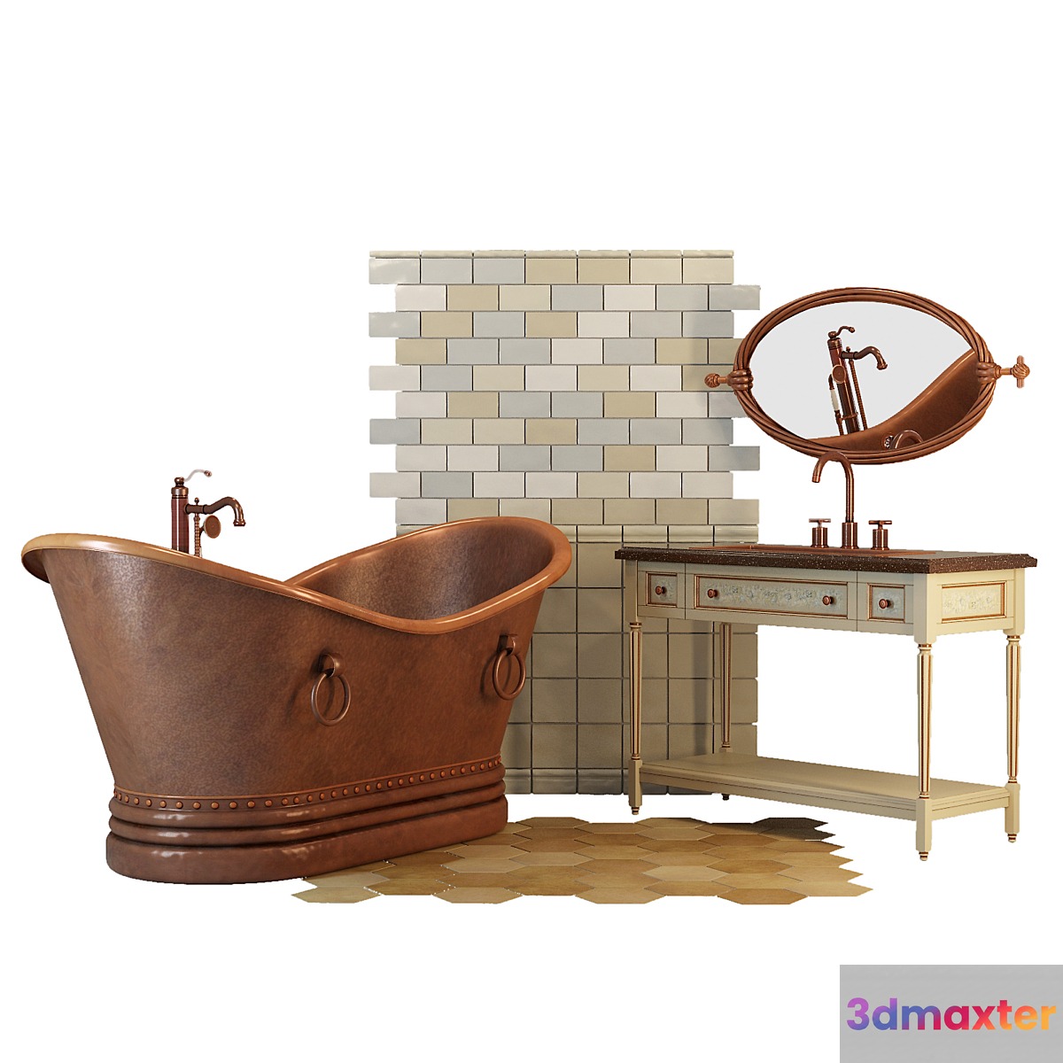 Copper bath 3D Max
