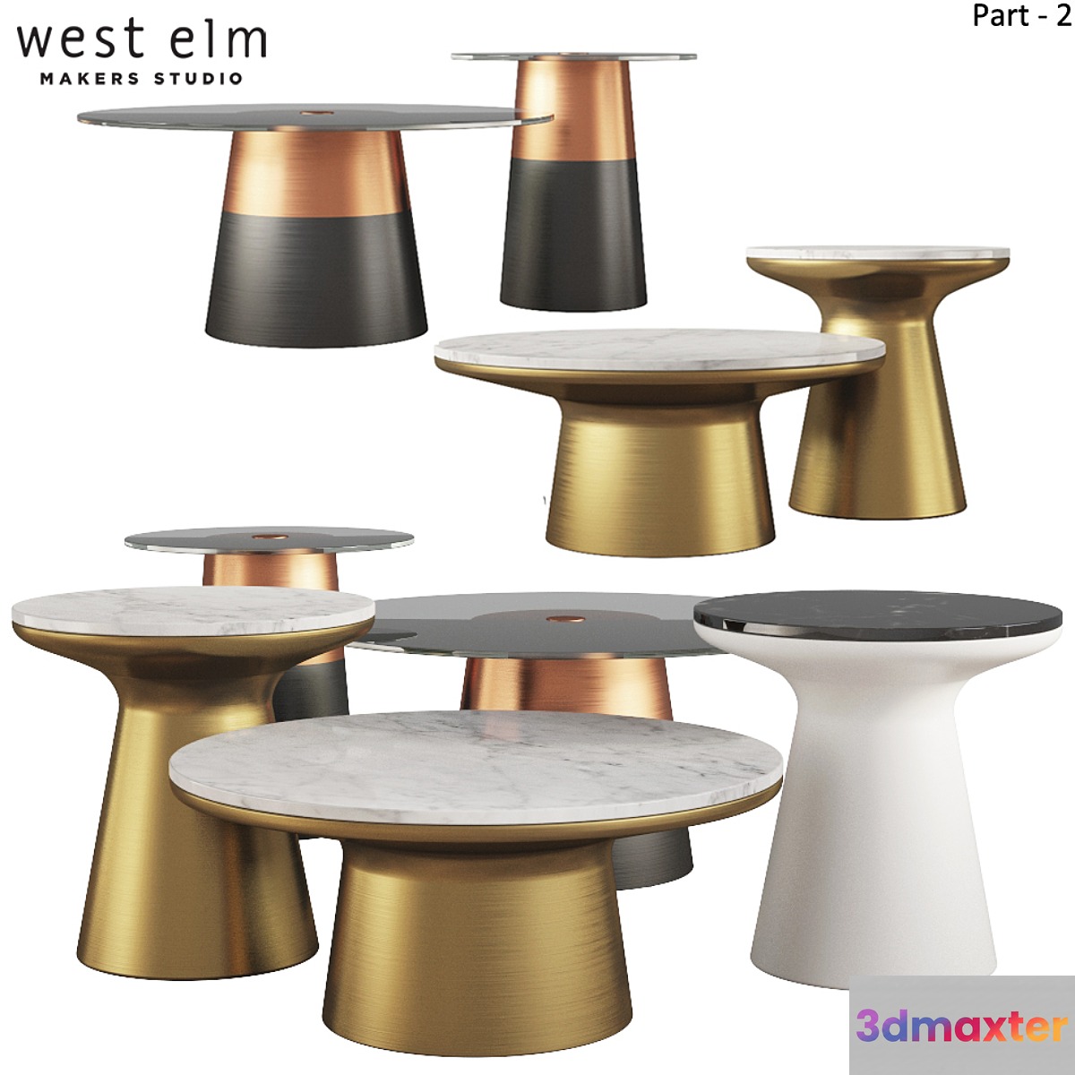 Coffee & Side Tables West Elm_Part-02 3D Max