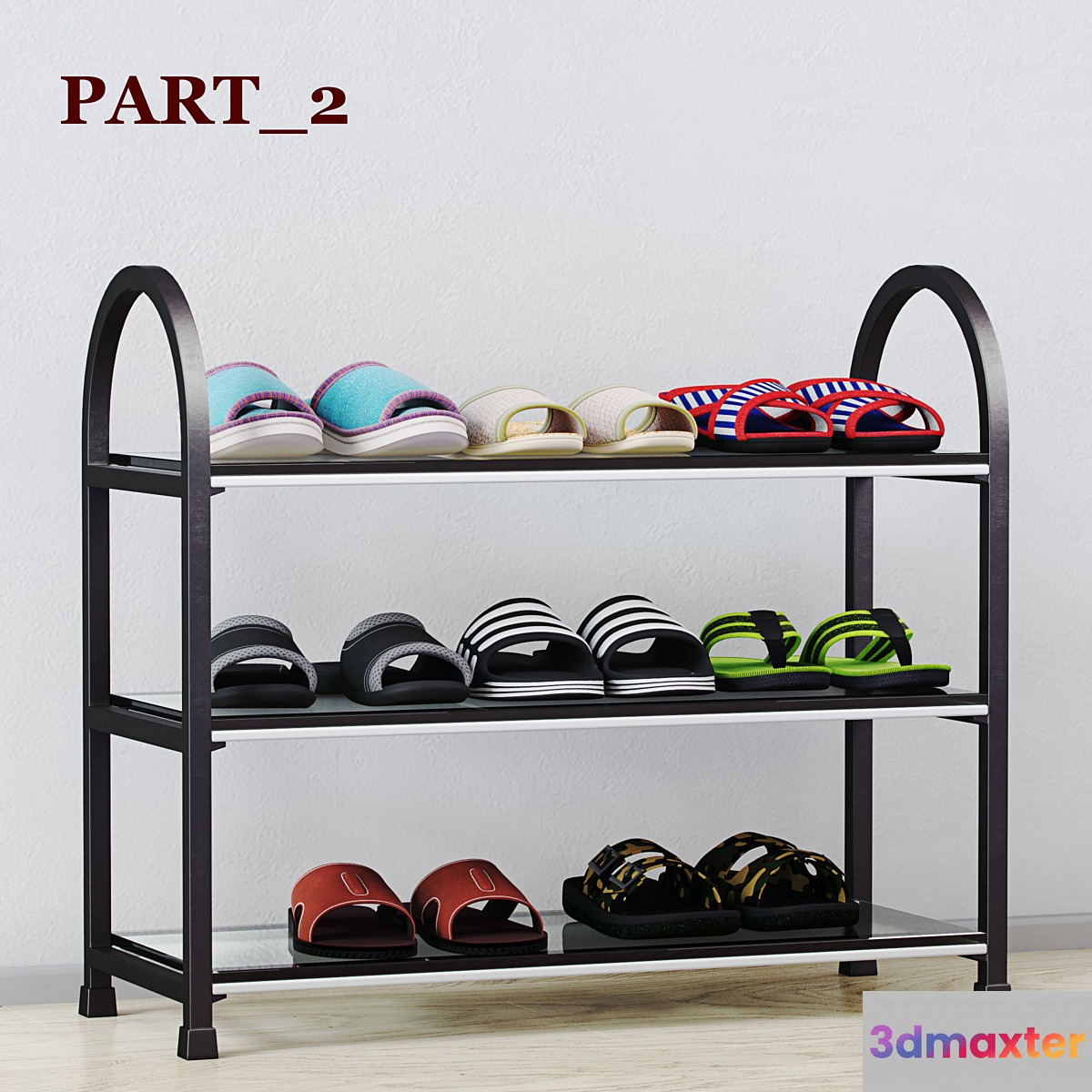 Set of slippers №2 3D Max