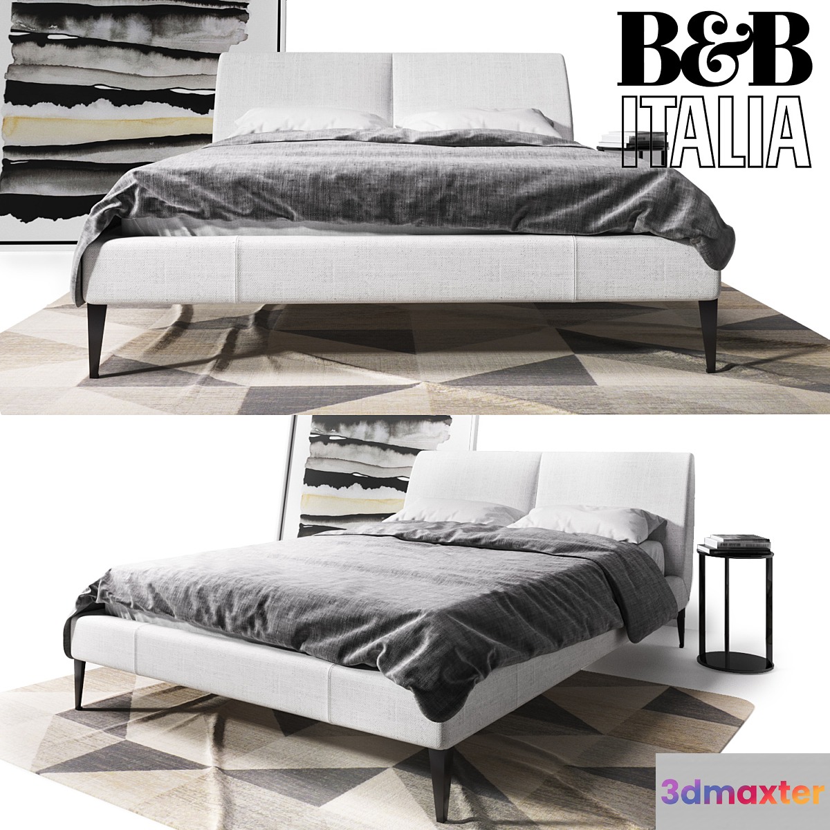 Bed B & B Italia Selene with pillows 3D Max
