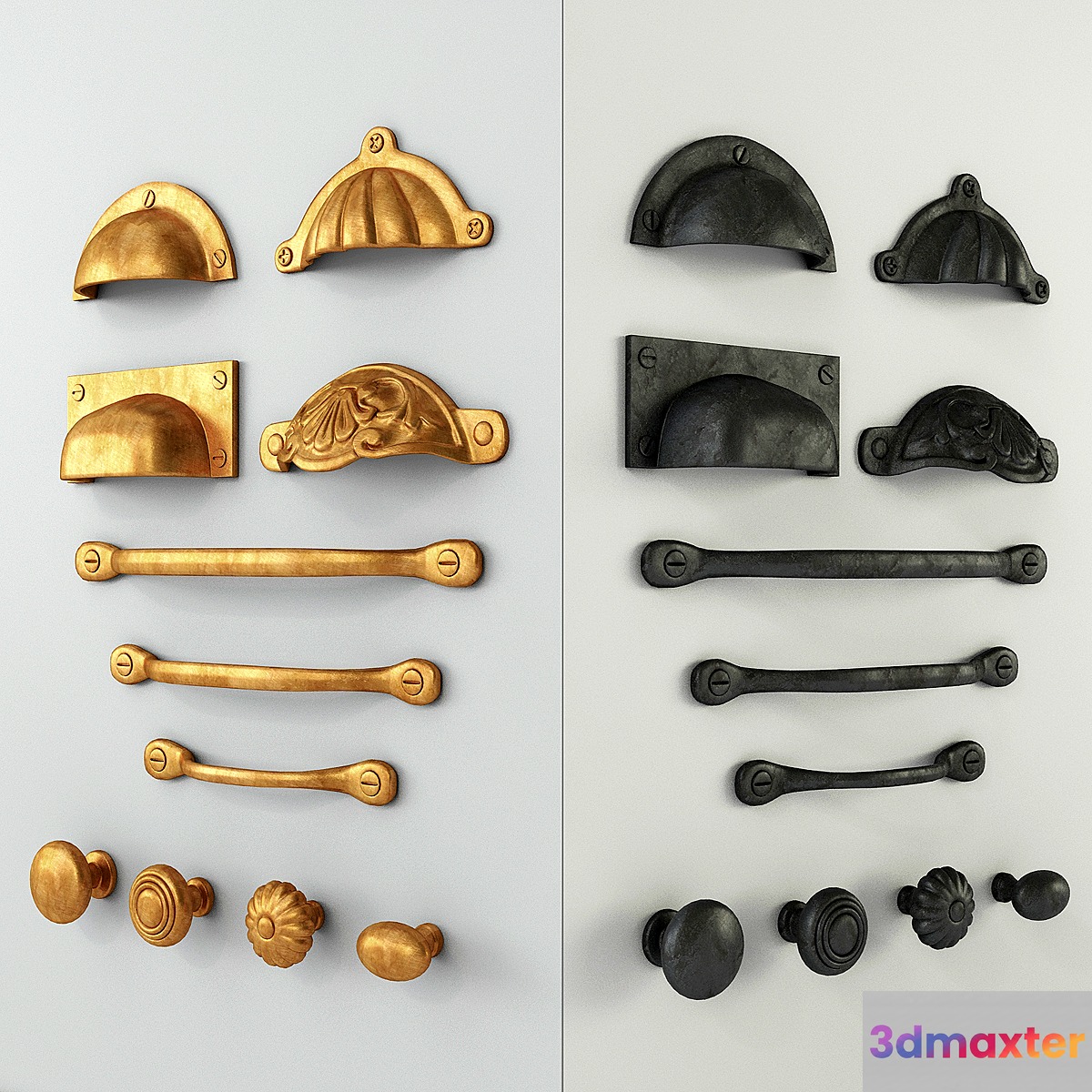 Vintage KITCHEN CUPBOARD CABINET DOOR HANDLES & KNOBS