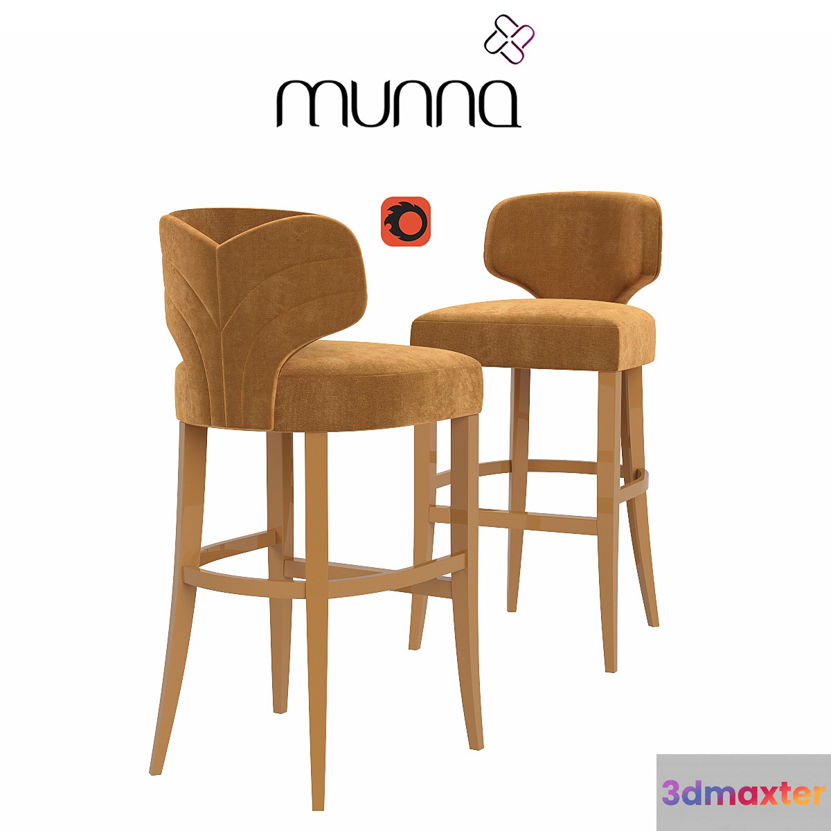 Munna Melody bar stool 3D Max