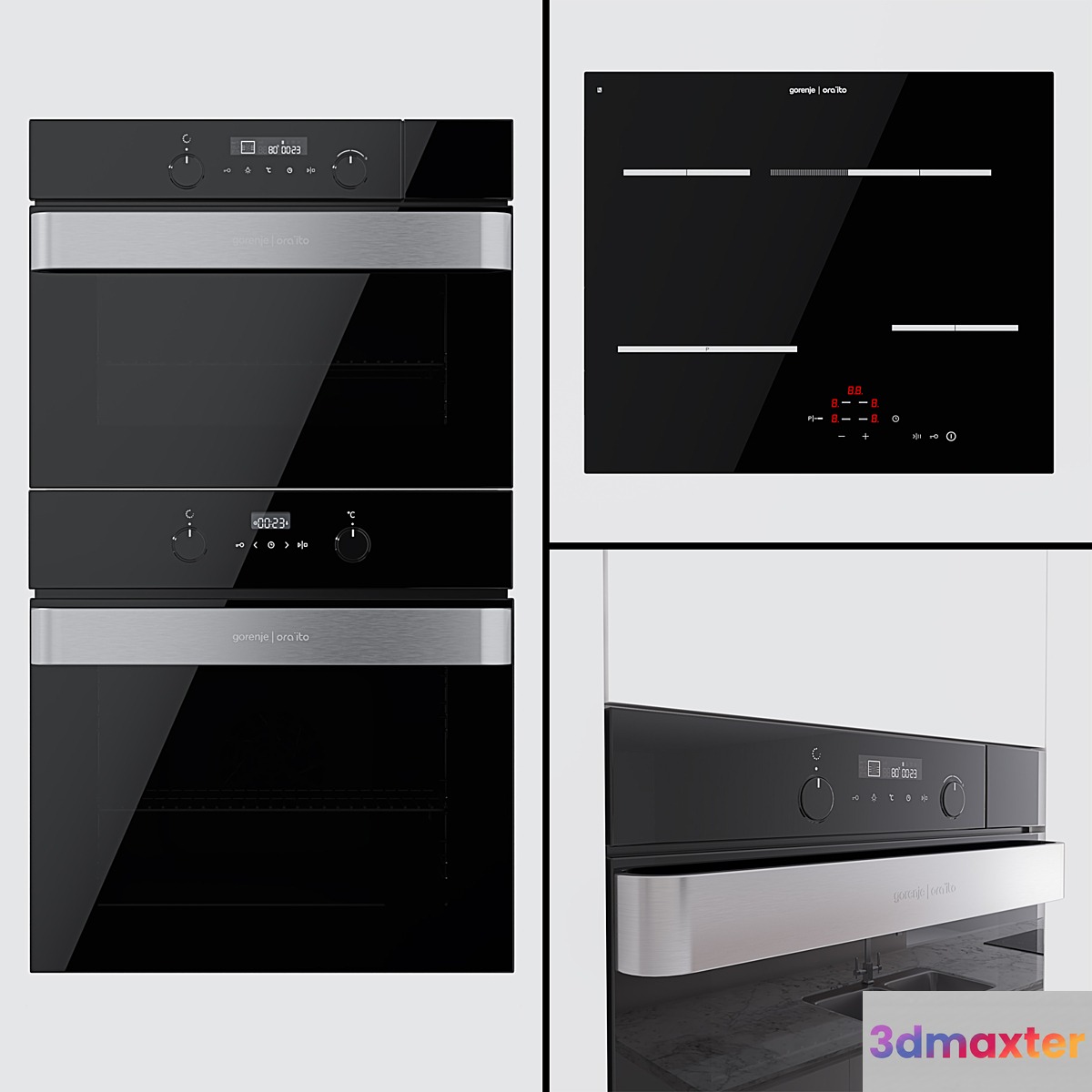 Gorenje - oven BO617ORAB compact oven BCS547ORAB and hob ECT693ORAB