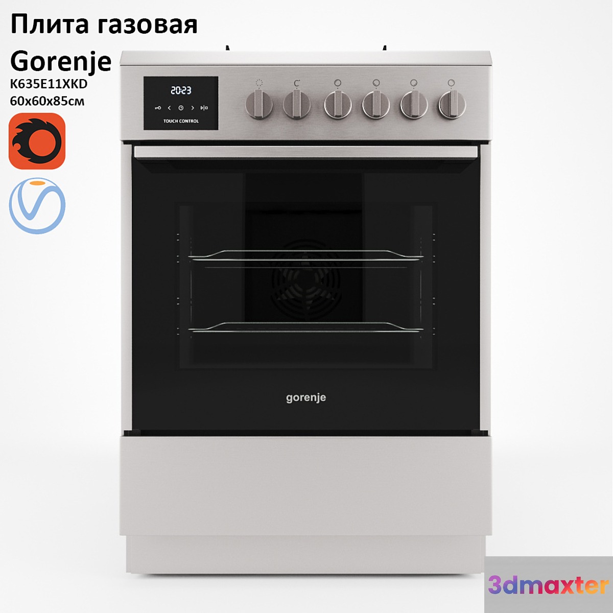 Gas stove Gorenje K635E11XKD 3D Max
