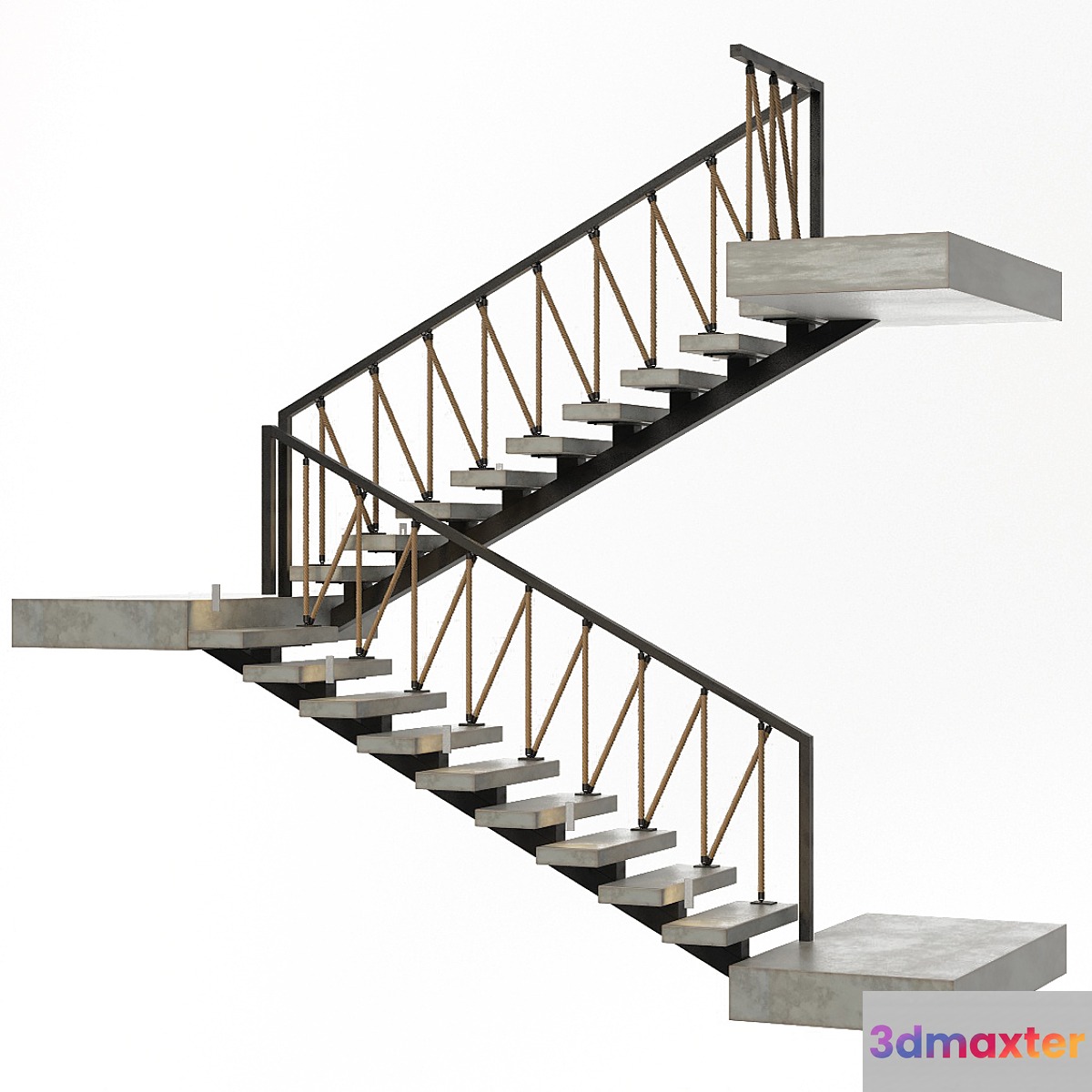 Stairs of concrete metal and rope illuminated Astro 7481 Borgo 43
