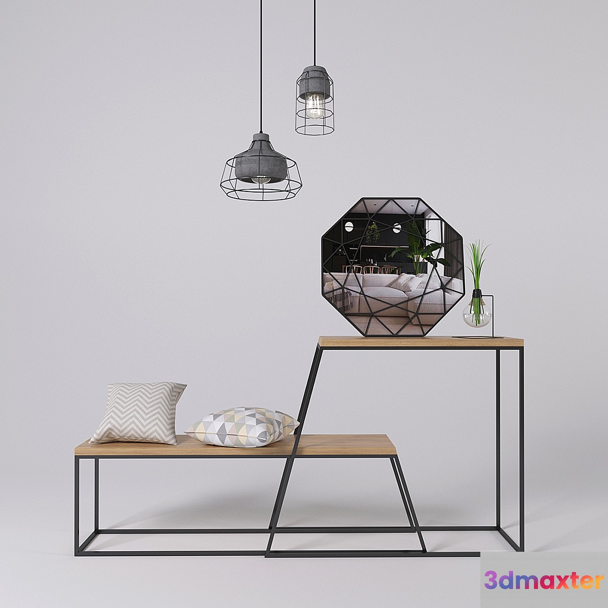 Set of console and shop HORIZON 3D Max