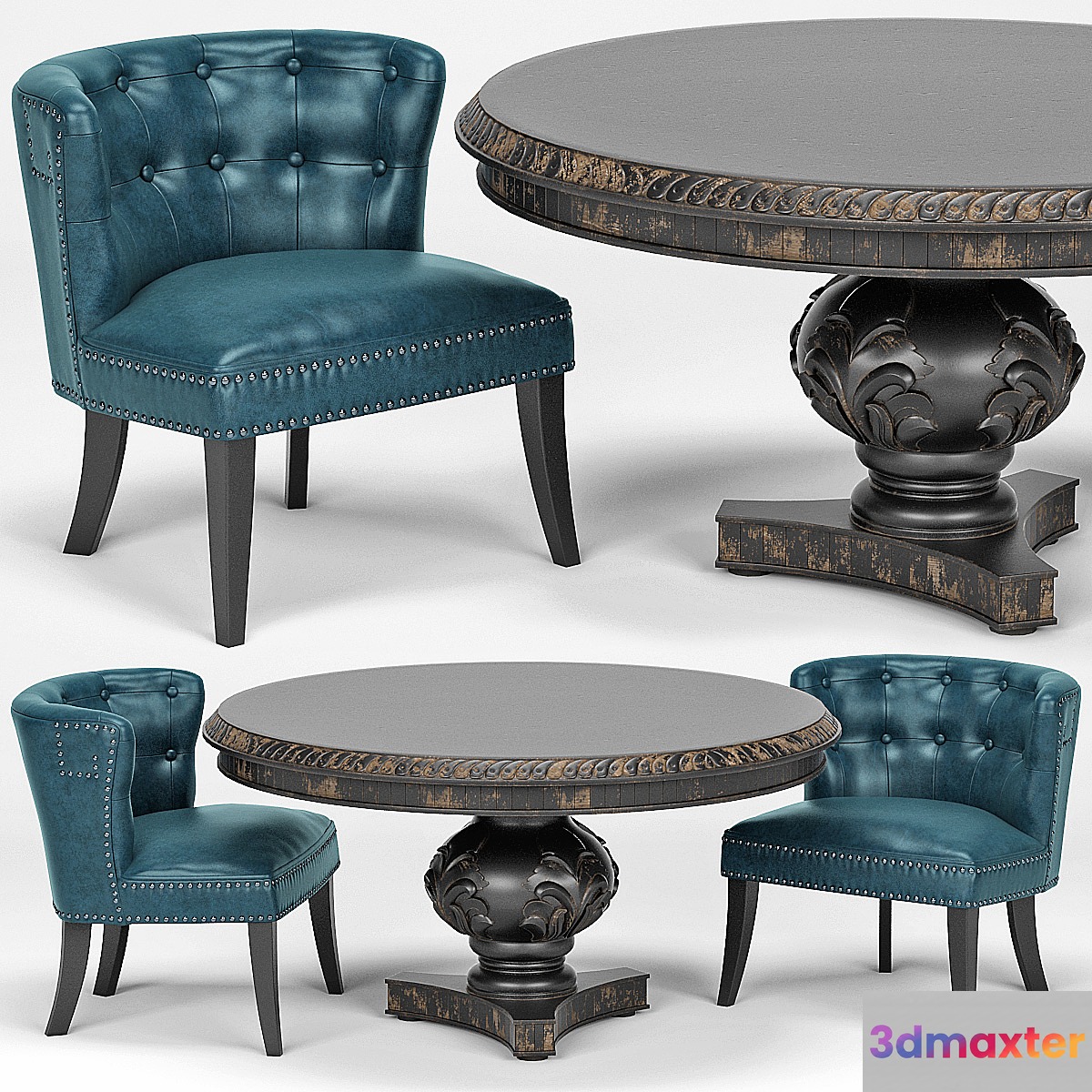 Lone Saphire Barrel Chair San Telmo Dining Table 3D Max