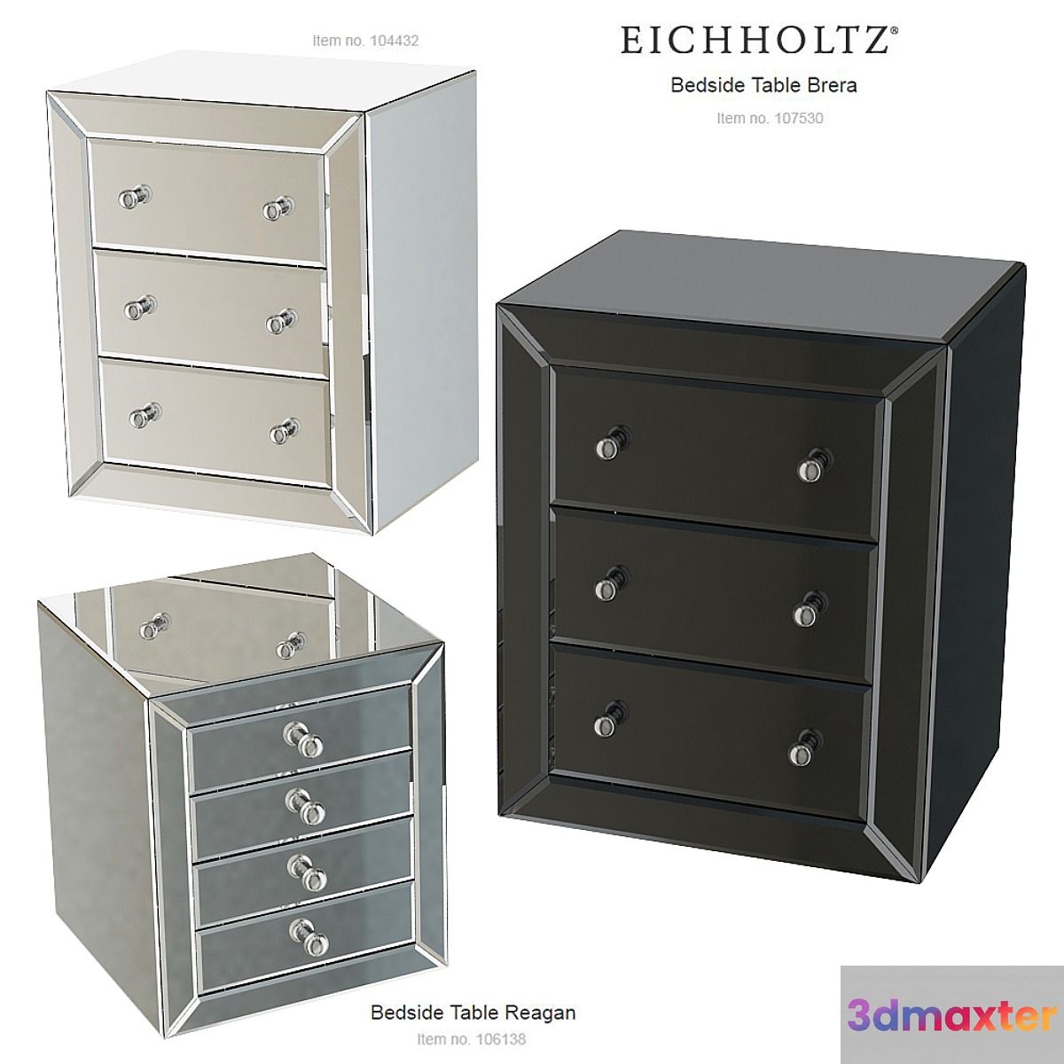 EICHHOLTZ Bedside Table Brera 107530 104432 Reagan 106138