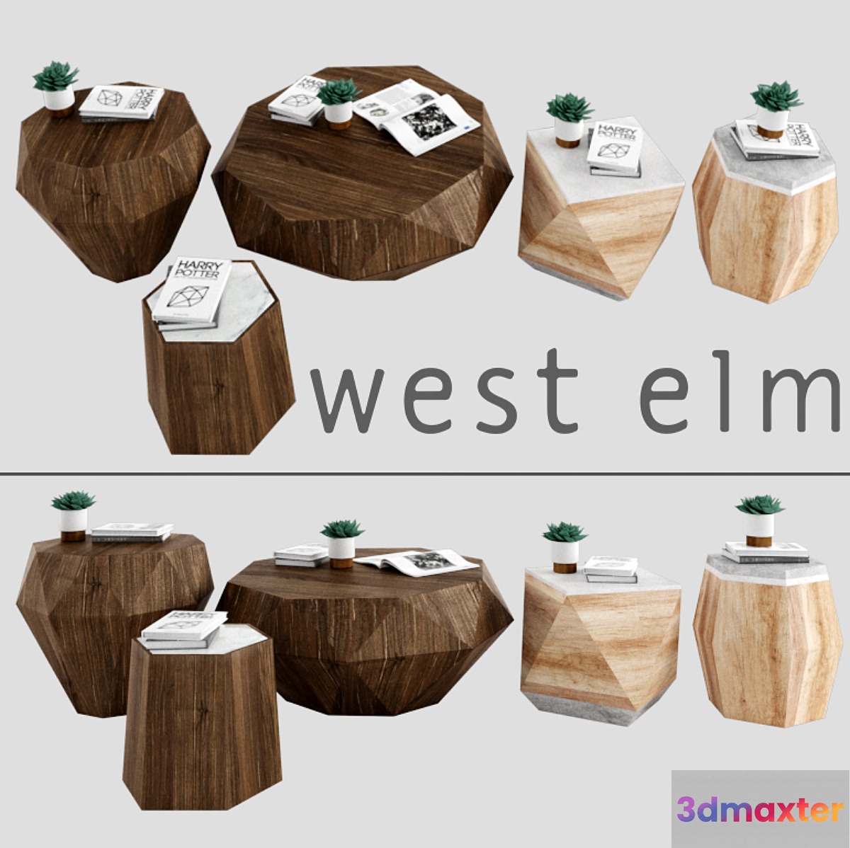 Tables West elm 4 3D Max