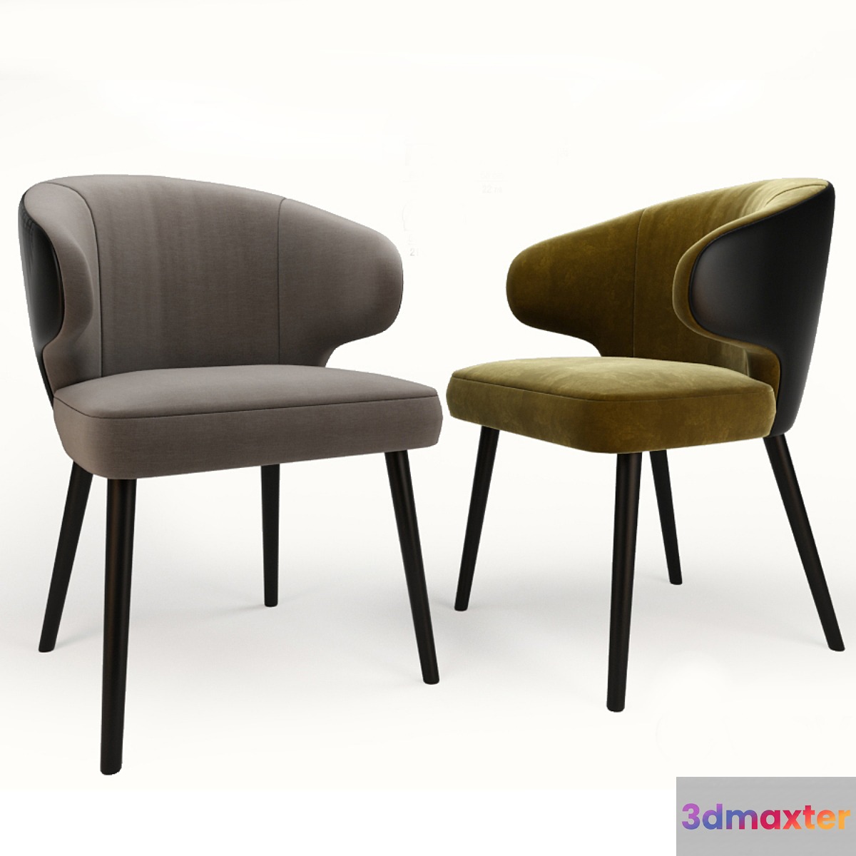 Aston Dining Little Armchair Minotti 3D Max