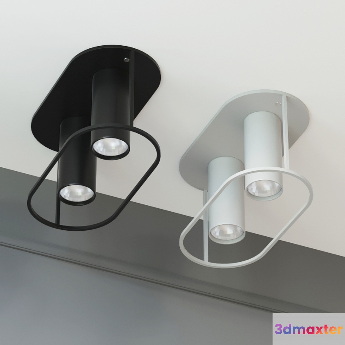 Ceiling lamp Archi Round double 3D Max