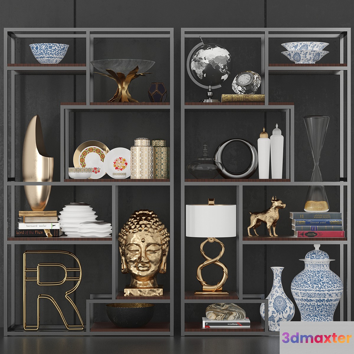 Minimalist shelving with decor and accessories for design projects 7 - No.2