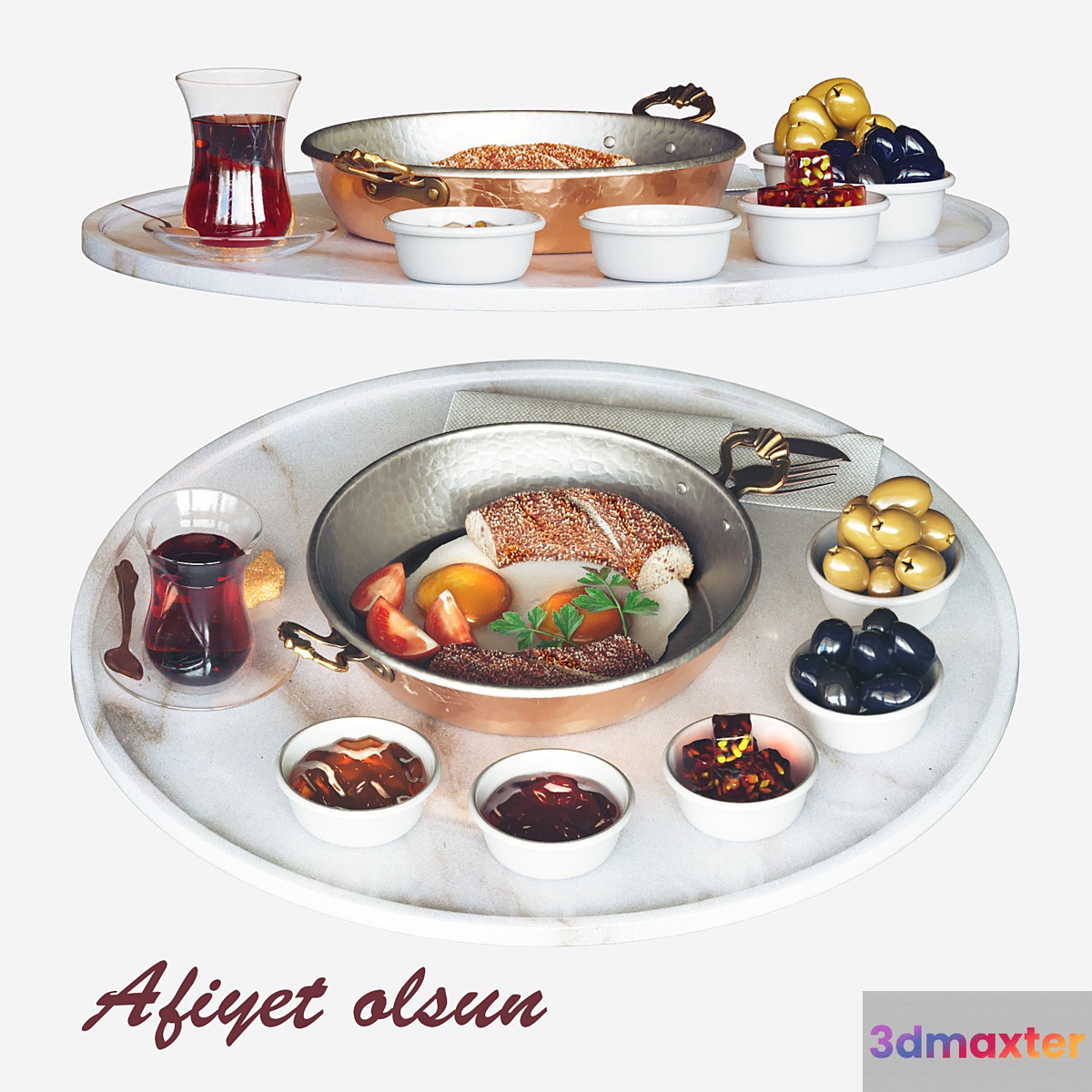 Turkish breakfast 3D Max