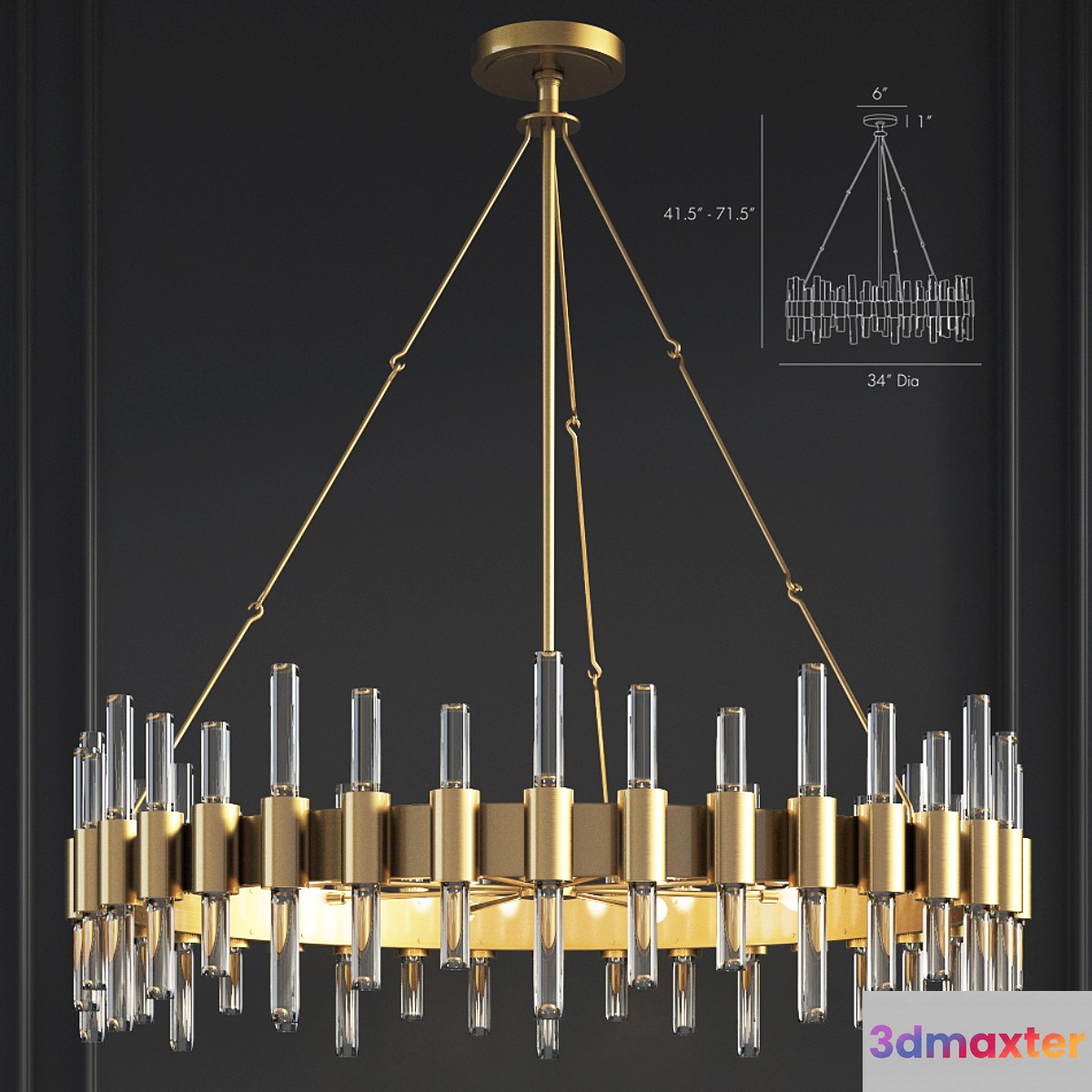 Haskell Large Chandelier Arteriors Home - No.4
