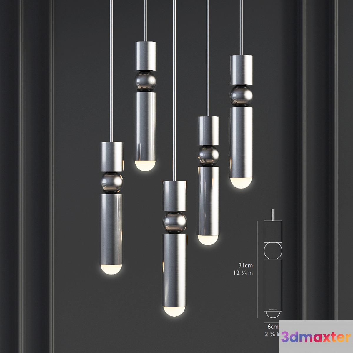 Fulcrum Light Polished Chrome - Lee Broom 3D Max