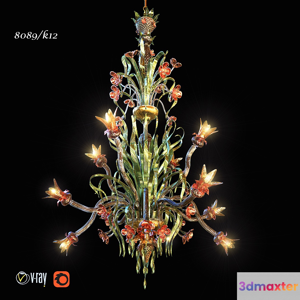 chandelier DeMajo 8089K12 3D Max