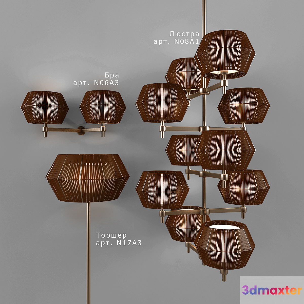 Chandelier floor lamp and sconce PatriziaGarganti 3D Max